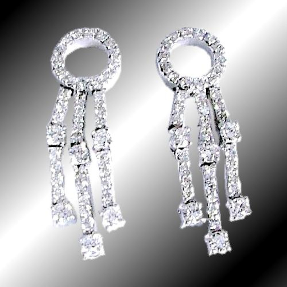 Diamond Earrings 1.74TDW 14KT White Gold